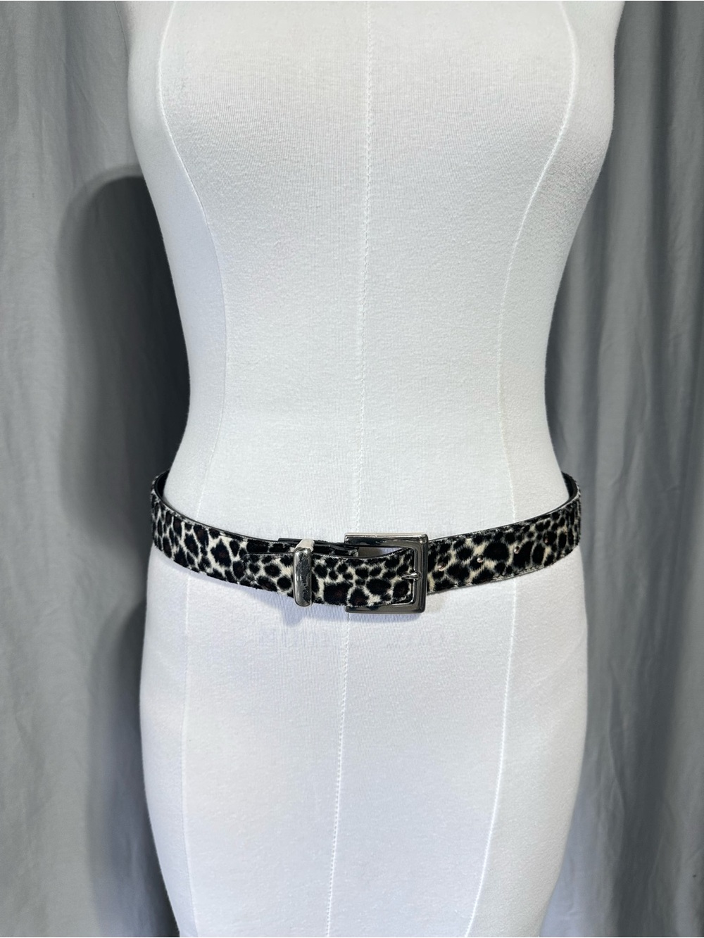Leopard Print Women's Belt - Black & White